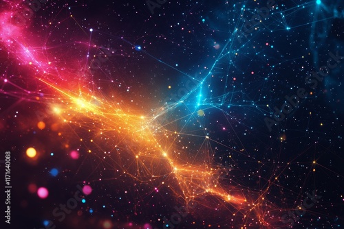 Colorful cosmic swirl with stars in a vibrant abstract background