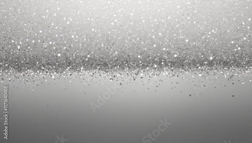 Abstract background, silver glitter, gradient, shimmer, luxury abstract bokeh background. Blurred glitter lights and sparkles. Magic festive backdrop for holiday, birthday, New Year, Christmas.