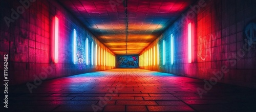 Vibrant Neon Tunnel: A Symphony of Colors