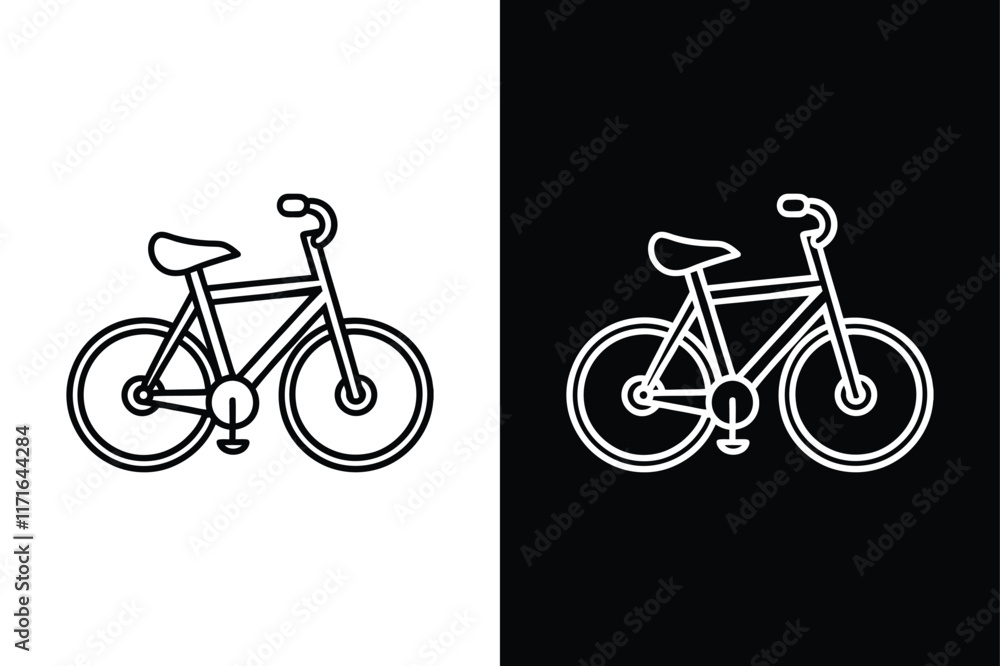 Fototapeta premium Bicycle Icon on White Background Vector Art Illustration on white background.