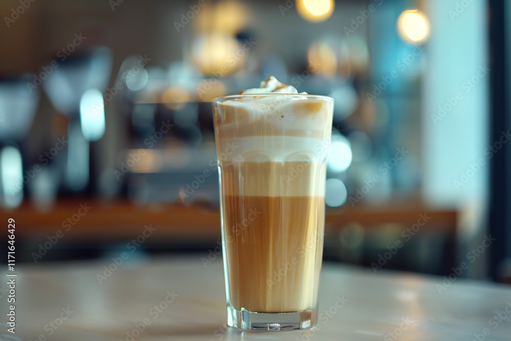 Indulgent Vanilla Ice Cream Scoop with Coffee and Cream in a Glass, Served as a Sweet Dessert Pairing Indulgent Vanilla Ice Cream Scoop with Coffee and Cream in a Glass, Served as a Sweet Dessert Pairing