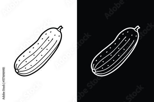 Cucumber Icon on White Background Vector Art Illustration on white background.