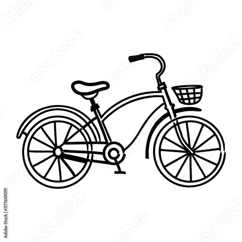 Sketchy icon of a beach cruiser bicycle