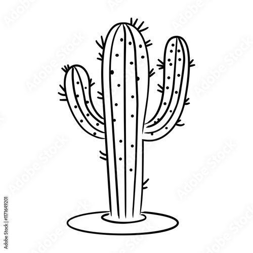 Doodle style icon of a cactus plant