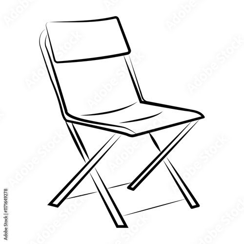 Hand drawn icon of a folding chair