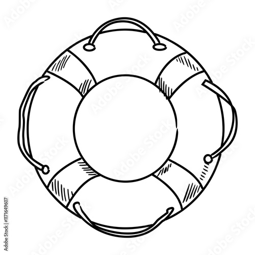 A hand drawn icon of life ring