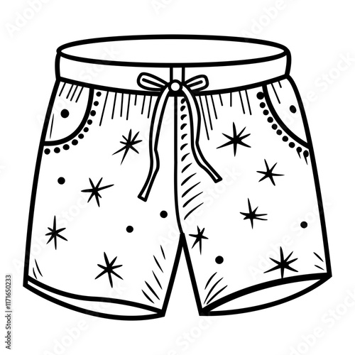 A doodle icon depicting beach shorts