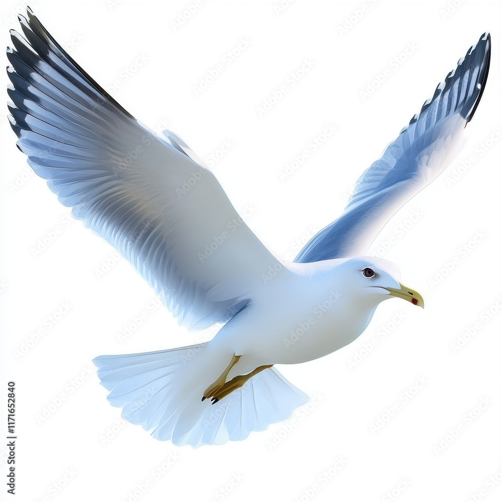 Fototapeta premium 3D Seagull Isolated and White Background