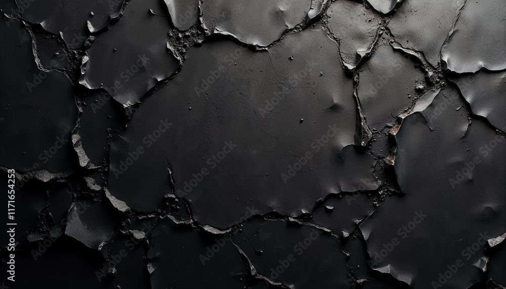 Obraz premium Dark abstract background, charcoal, cracked texture