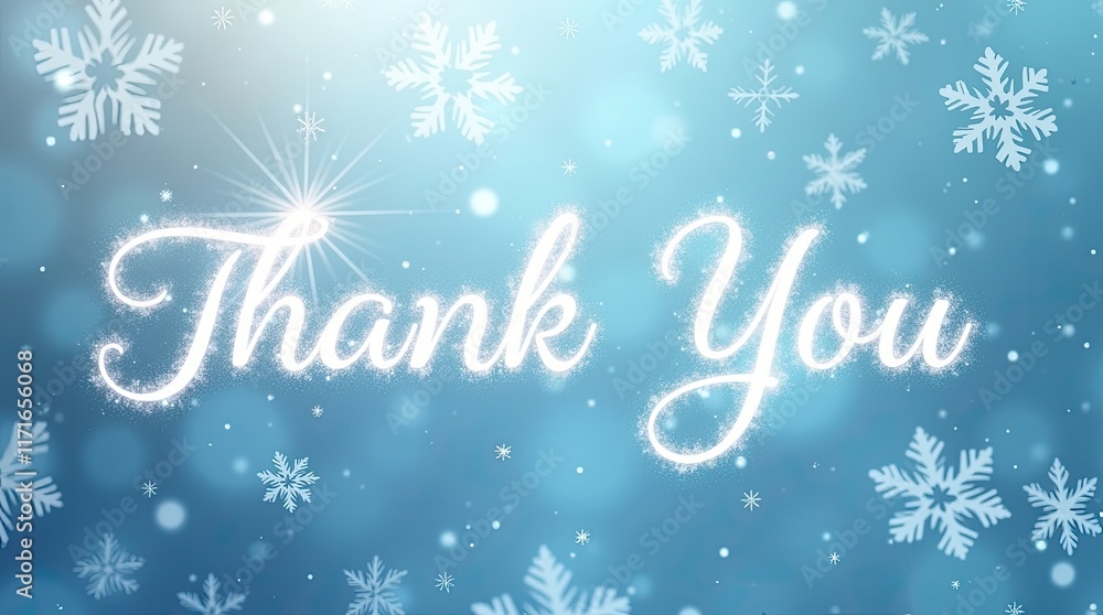 A beautiful thank you message adorned with snowflakes creates a festive atmosphere. This winter-themed banner expresses gratitude during Thank You Day celebrations A beautiful thank you message adorned with snowflakes creates a festive atmosphere. This winter-themed banner expresses gratitude during Thank You Day celebrations