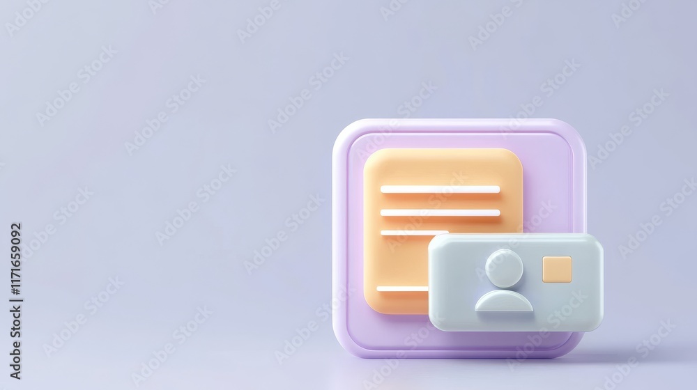 A modern design featuring a pastel-colored document and ID card icon on a subtle background, symbolizing digital identity and documentation. A modern design featuring a pastel-colored document and ID card icon on a subtle background, symbolizing digital identity and documentation.