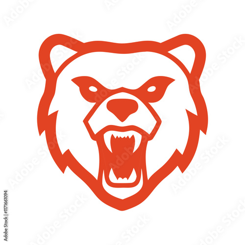 Create a ferocious bear mascot logo. silhouette