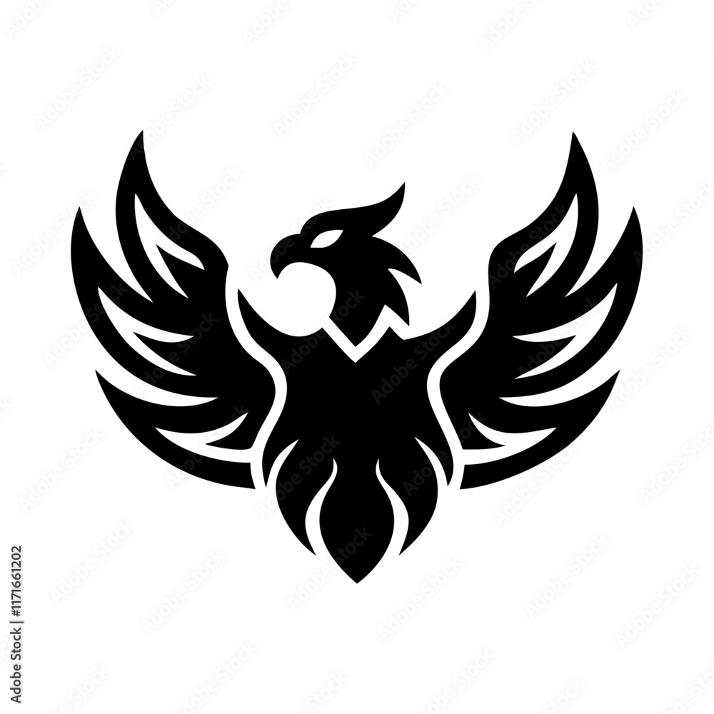 Obraz premium Create a fiery phoenix mascot logo.