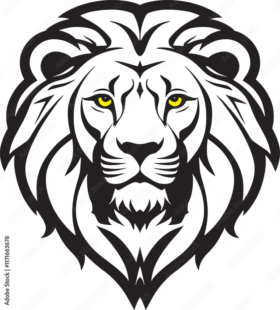 Lion head Silhouette vector style, lion head logo design, Lion emblem vector, illustration in black and white color, isolated on white background Lion head Silhouette vector style, lion head logo design, Lion emblem vector, illustration in black and white color, isolated on white background