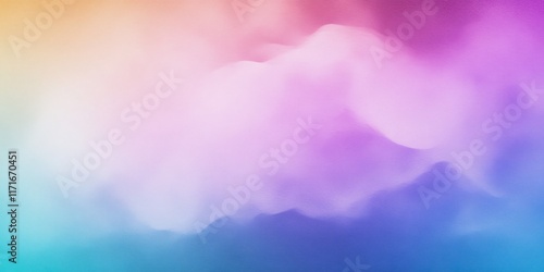 Abstract landscape, vibrant gradient sky, rolling hills, pastel colors, soft wavelike forms, minimalist design, ethereal atmosphere, digital art, smooth transitions, pink and purple hues, dreamy horiz photo