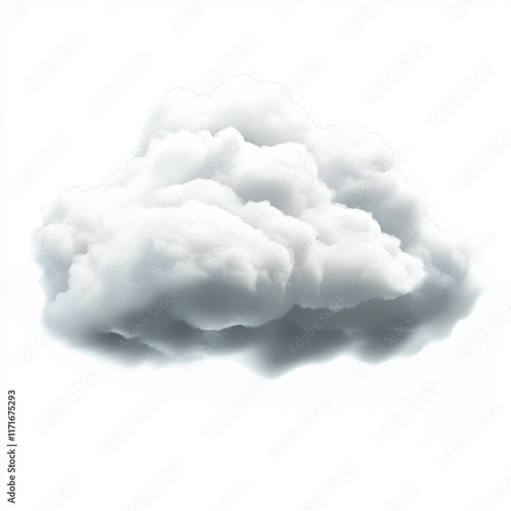 Fluffy White Clouds isolated on a white background Fluffy White Clouds isolated on a white background