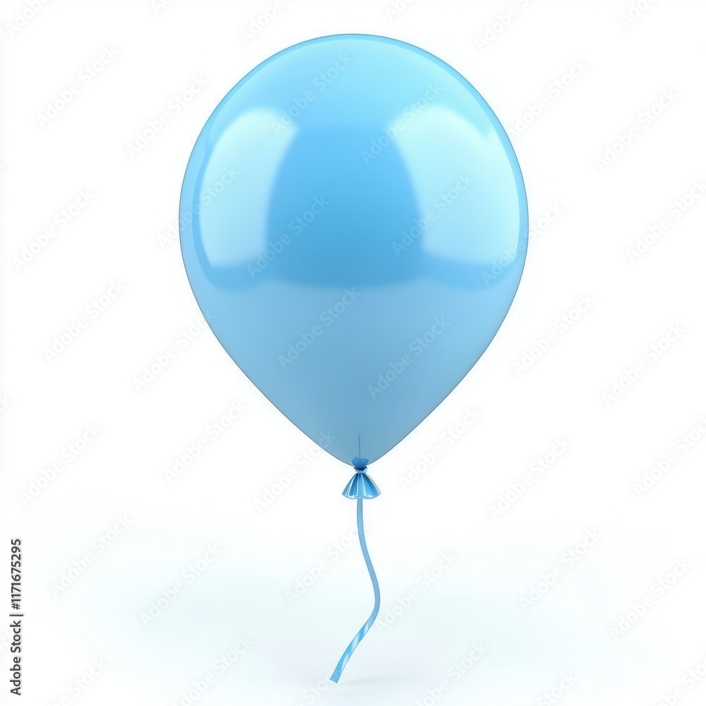 Light Blue Balloon Isolated On White Background Light Blue Balloon Isolated On White Background
