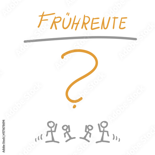 Frührente Sketch Grafik Skizze Text