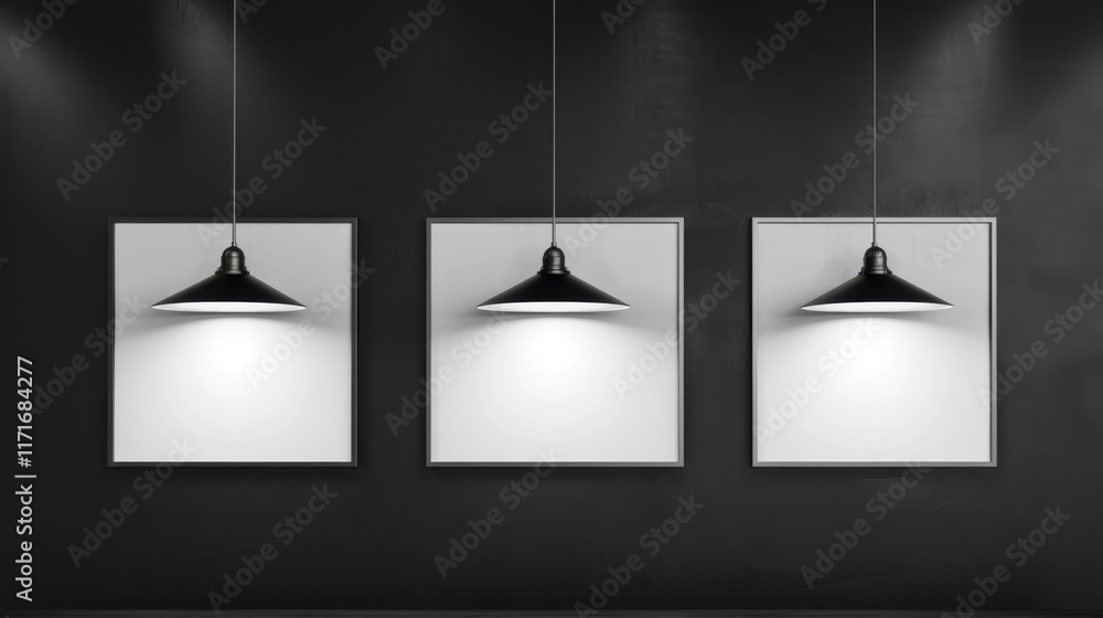 blank white canvas on wall with spotlight blank white canvas on wall with spotlight