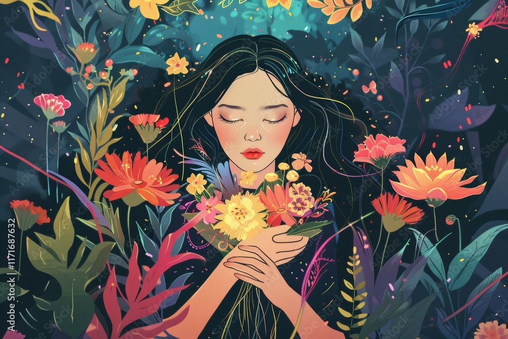 Enchanting floral dreamscape portrait Enchanting floral dreamscape portrait