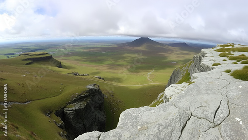 Panorama Blick auf dem Mullaghmore Loop im Burren National Park, Irland photo