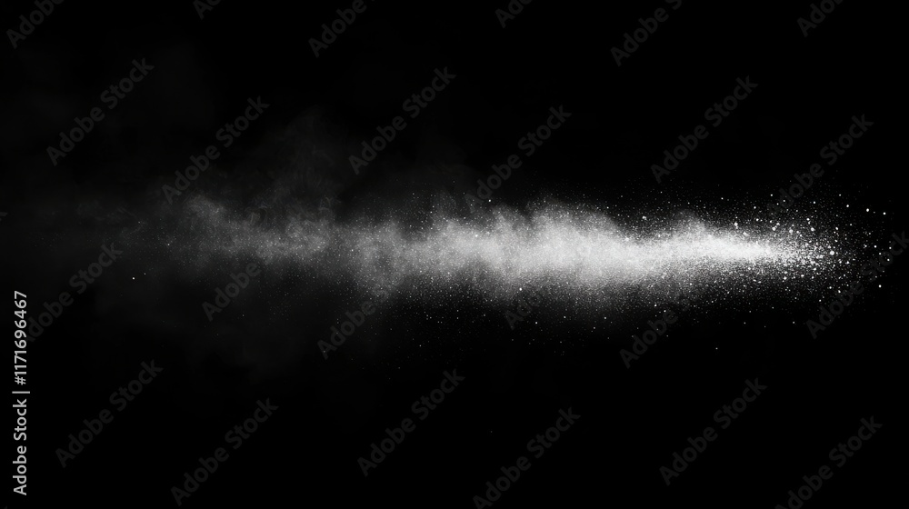 White powder explosion on black background. Abstract texture. White powder explosion on black background. Abstract texture.