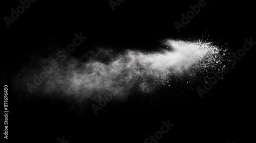 White powder explosion on black background. Abstract art.
