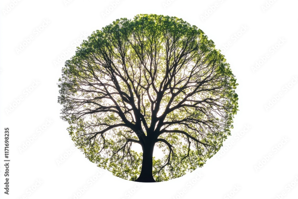 Naklejka premium Tree Mandala Vector Silhouette Design Isolated on White Background