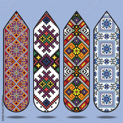 Colorful Traditional Patterned Bookmark Set
