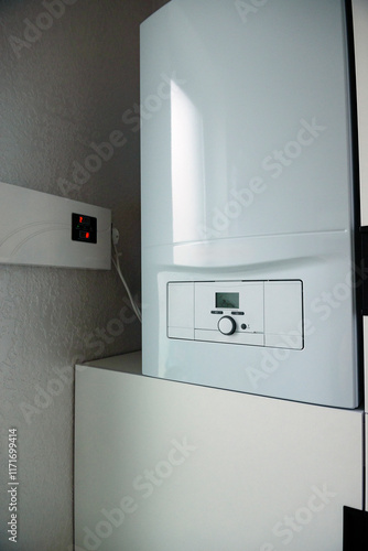 electric boiler in a house or apartment. photo