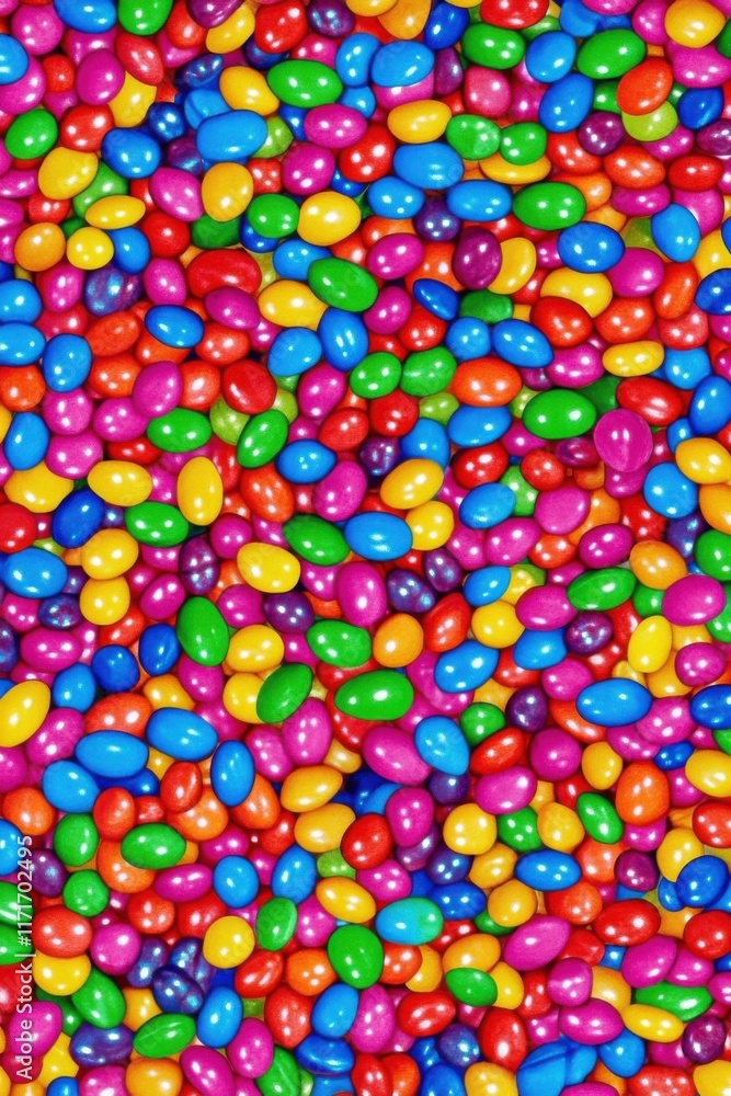 Fototapeta premium Colorful assortment of candy-coated chocolates scattered across a vibrant background creating a joyful and festive atmosphere perfect for celebrations or special occasions
