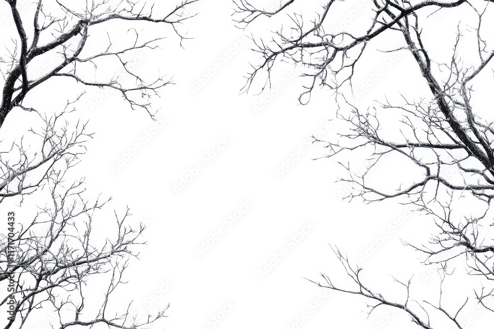 Fototapeta premium Winter Background Before Isolated and White Background