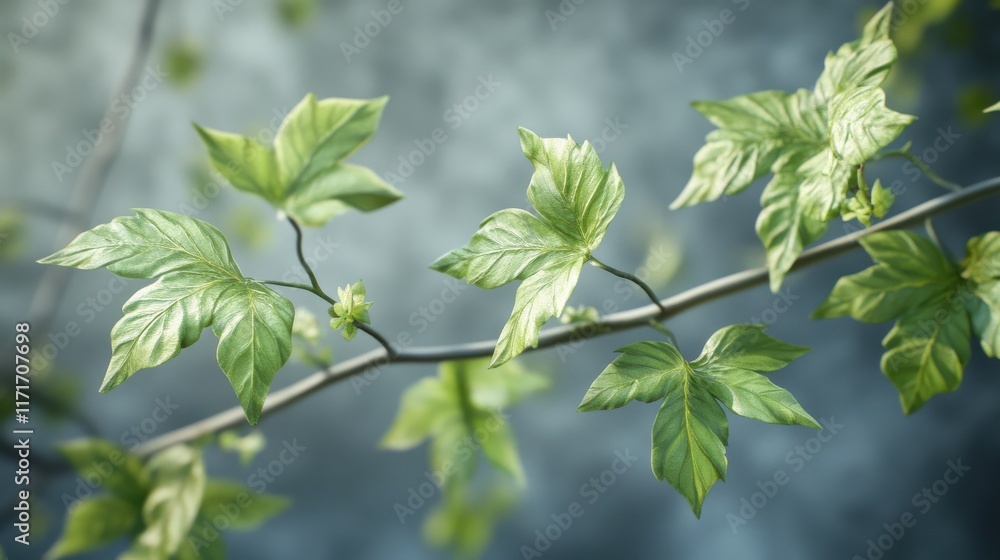 Green leaves emerging from a branch, signifying the arrival of spring and the beauty of new life. Green leaves emerging from a branch, signifying the arrival of spring and the beauty of new life.