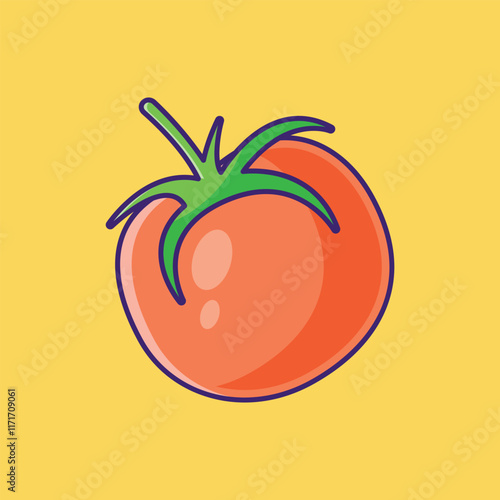 Tomato Vector Icon Illustration. Vegetables object icon concept. Flat cartoon illustration.