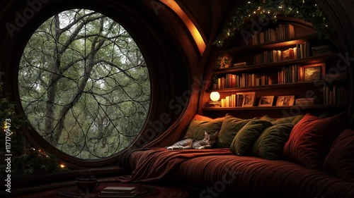 Cozy cabin in the middle of the forest