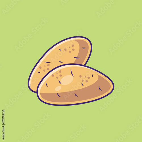 potato Vector Icon Illustration. Vegetables object icon concept. Flat cartoon illustration.