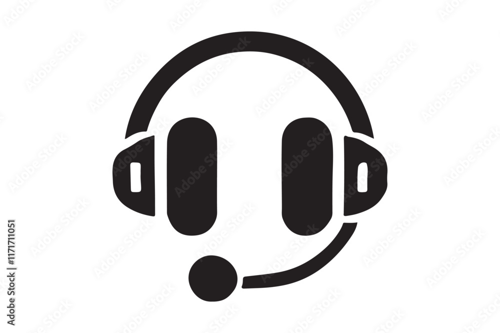 Minimalist headset icon Minimalist headset icon