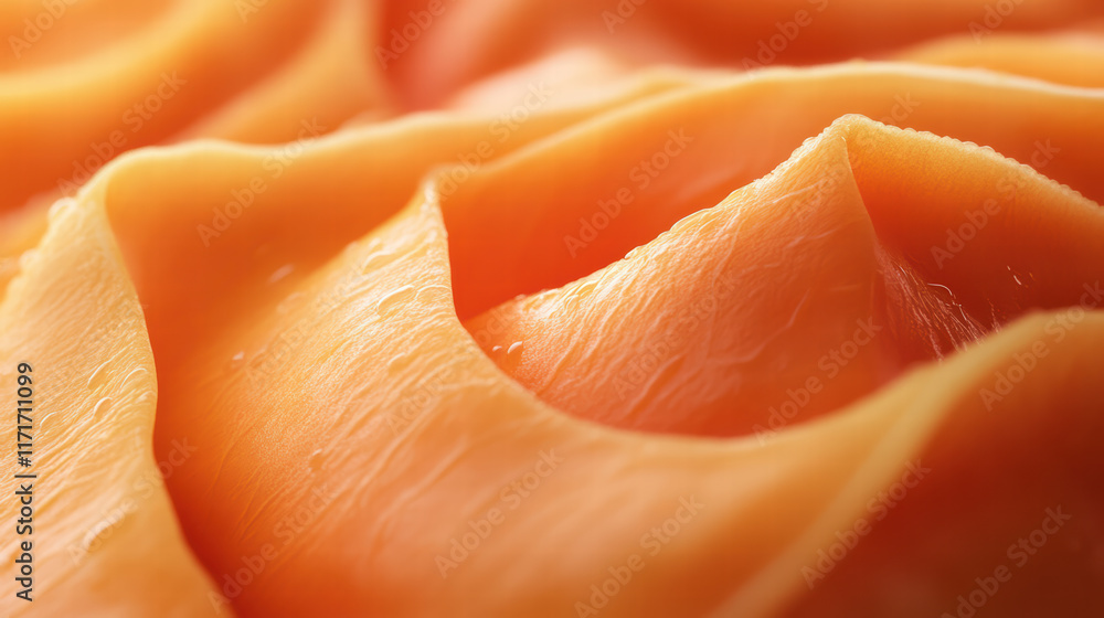 close up of soft, wavy orange fabric with smooth texture, creating warm and inviting atmosphere. delicate folds and sheen enhance its visual appeal close up of soft, wavy orange fabric with smooth texture, creating warm and inviting atmosphere. delicate folds and sheen enhance its visual appeal