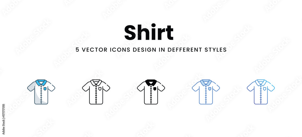 Shirt icons different style vector stock illustration Shirt icons different style vector stock illustration