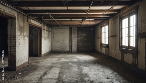 Wallpaper Mural Aged vacant basement space with ample room for text Torontodigital.ca