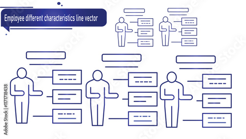 Employee different characteristics line vector