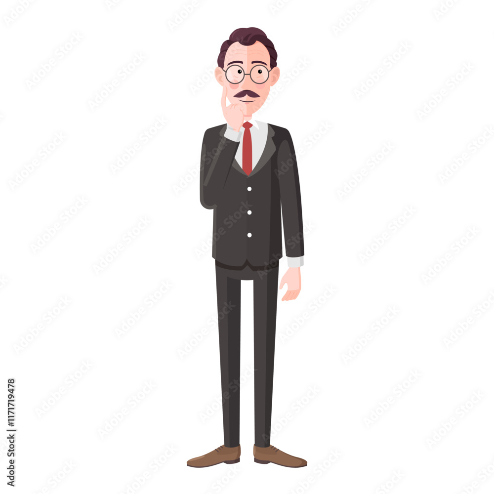 Cartoon Businessman Character Thinking and brainstorming, Vector illustration Cartoon Businessman Character Thinking and brainstorming, Vector illustration