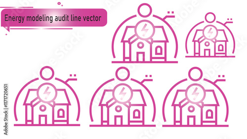 Energy modeling audit line vector