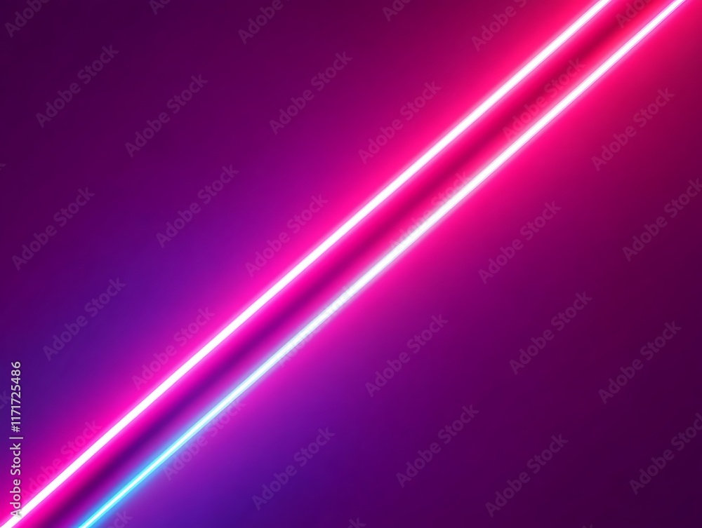 Bright Neon Lines Across Purple Background Bright Neon Lines Across Purple Background