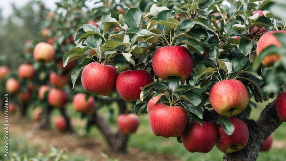 Fresh organic red apples ready for harvest Fresh organic red apples ready for harvest