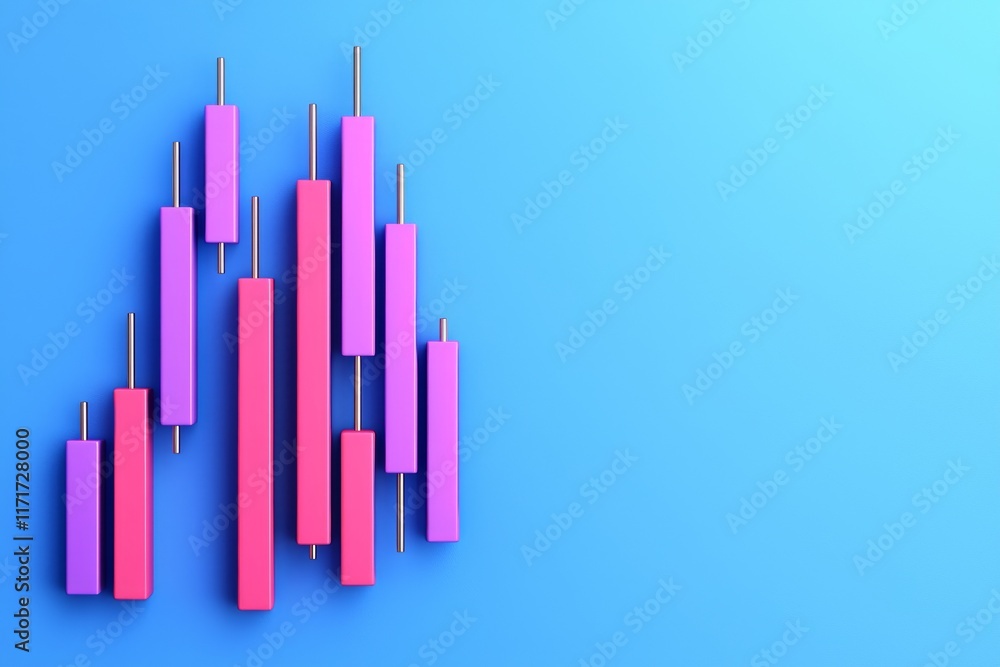 Obraz premium The idea of the stock market and fintech forex concept. Blurry blue digital charts on a dark blue background. A futuristic financial interface. 3D render illustration.