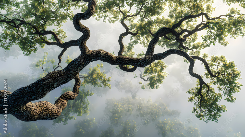 Oak tree top view isolated - 3d rendering. Treetop. Illustration Oak tree top view isolated - 3d rendering. Treetop. Illustration