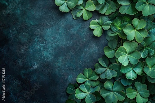 Clover leaves background. Dark green background with leaves. Natural texture photo