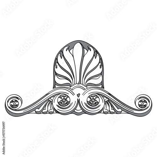 Greek vector shape, stucco decoration, cartouche