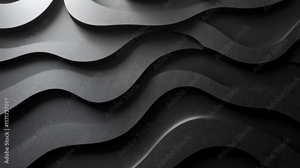 Obraz premium Abstract grayscale wavy background texture.